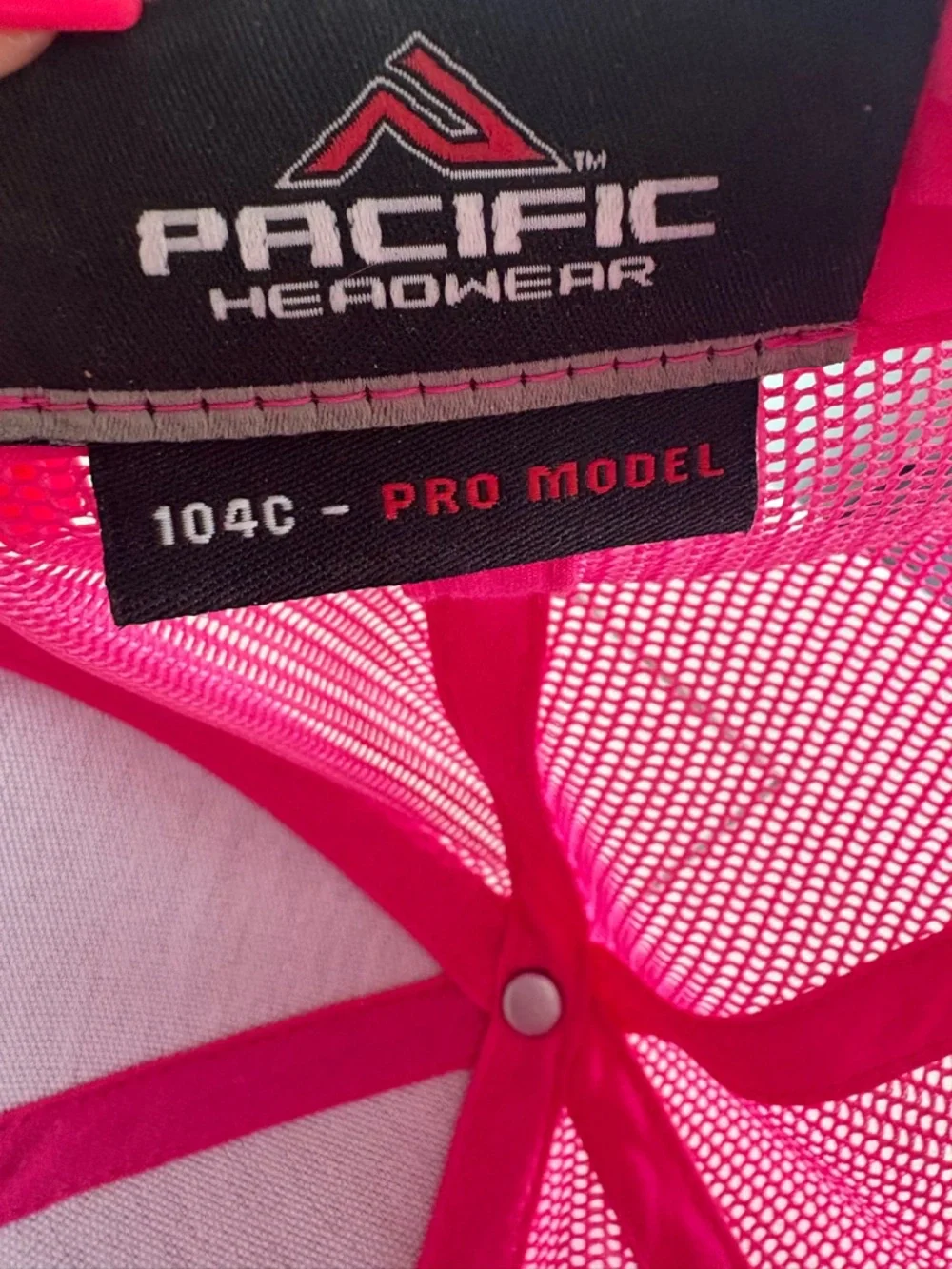 Pacific Headwear Gray Pink Trucker Hat American Flag Rough 106 Snapback Cap